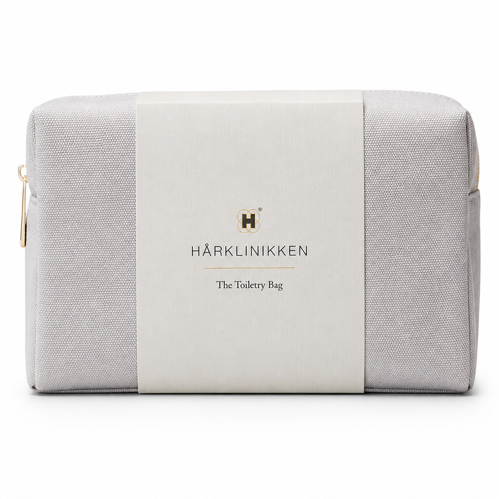 Harklinikken Warm Gray Cotton Toiletry Bag Gold Hardware